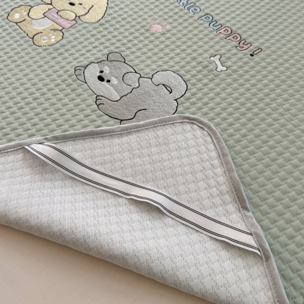 91家纺网 家纺一手货源 找家纺 柚子YOUTH 2025新款亲肤舒适冰豆豆凉感凉席席子 汪汪队(绑带款）