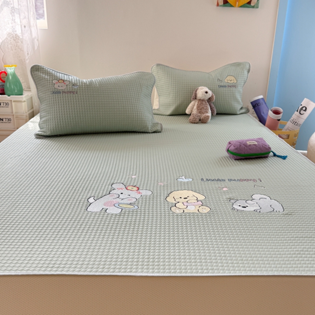 91家纺网 家纺一手货源 找家纺 柚子YOUTH 2025新款亲肤舒适冰豆豆凉感凉席席子 汪汪队(绑带款）