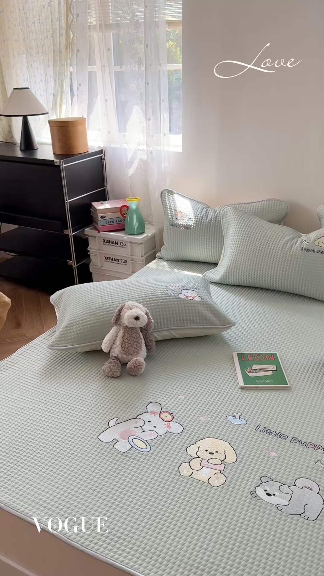 91家纺网 家纺一手货源 找家纺 柚子YOUTH 2025新款亲肤舒适冰豆豆凉感凉席席子 汪汪队(绑带款）