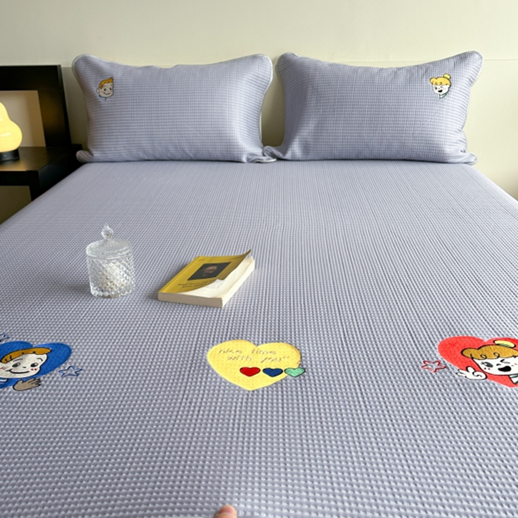 91家纺网 家纺一手货源 找家纺 柚子YOUTH 2025新款亲肤舒适冰豆豆凉感凉席席子 遇见(绑带款）