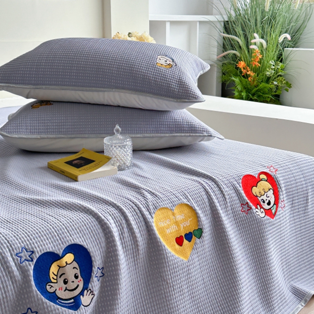 91家纺网 家纺一手货源 找家纺 柚子YOUTH 2025新款亲肤舒适冰豆豆凉感凉席席子 遇见(绑带款）