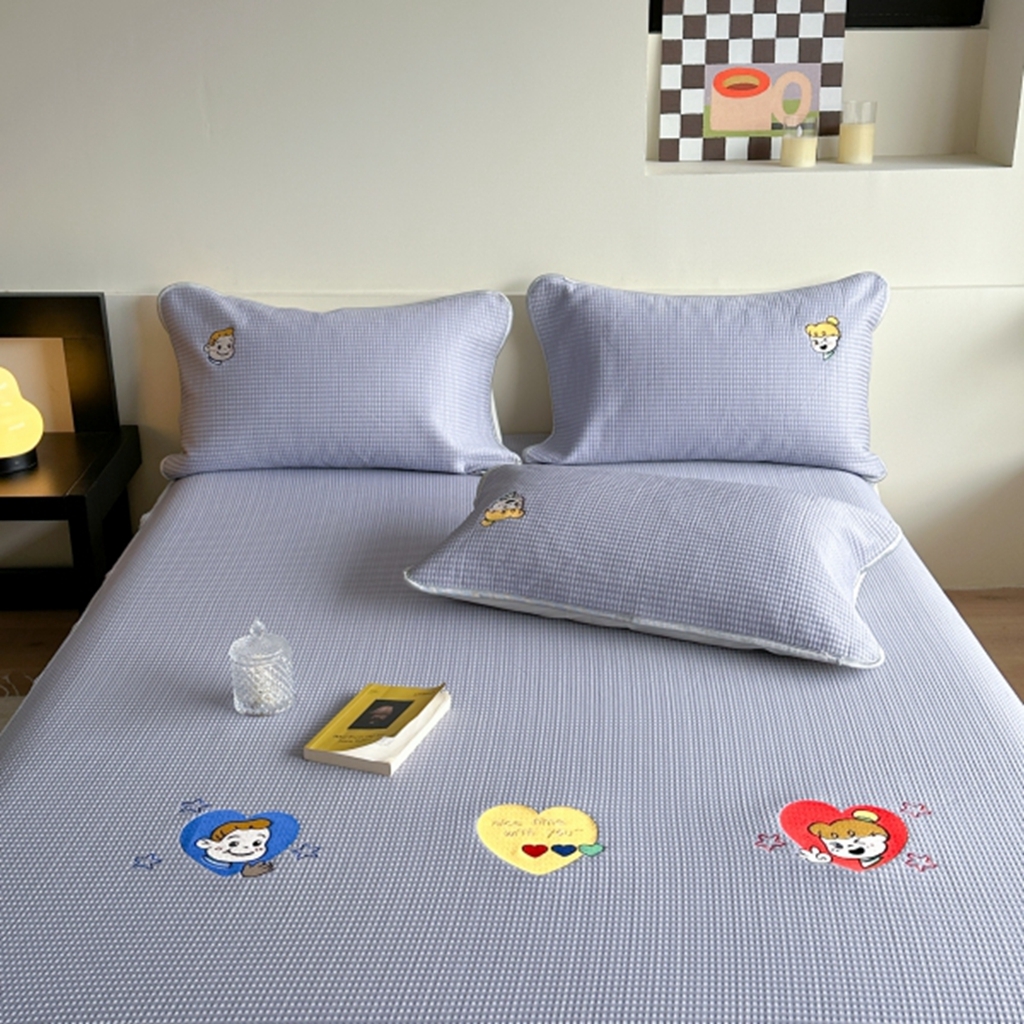 91家纺网 家纺一手货源 找家纺 柚子YOUTH 2025新款亲肤舒适冰豆豆凉感凉席席子 遇见(绑带款）