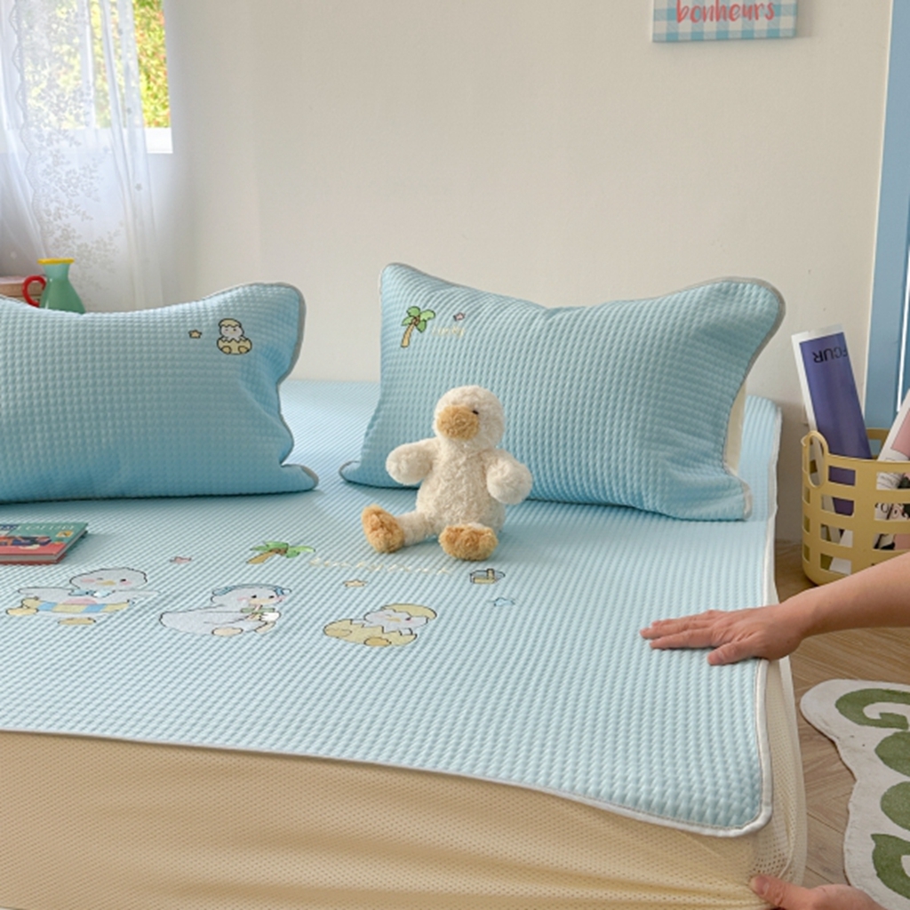 柚子YOUTH 2025新款亲肤舒适冰豆豆凉感凉席席子 破壳鸭（床笠款）