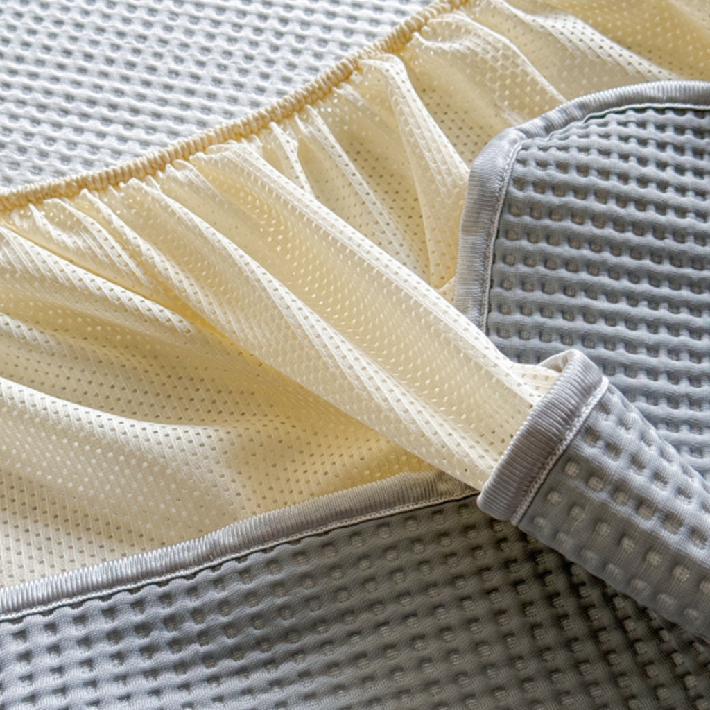 91家纺网 家纺一手货源 找家纺 柚子YOUTH 2025新款亲肤舒适冰豆豆凉感凉席席子 三只猫（床笠款）