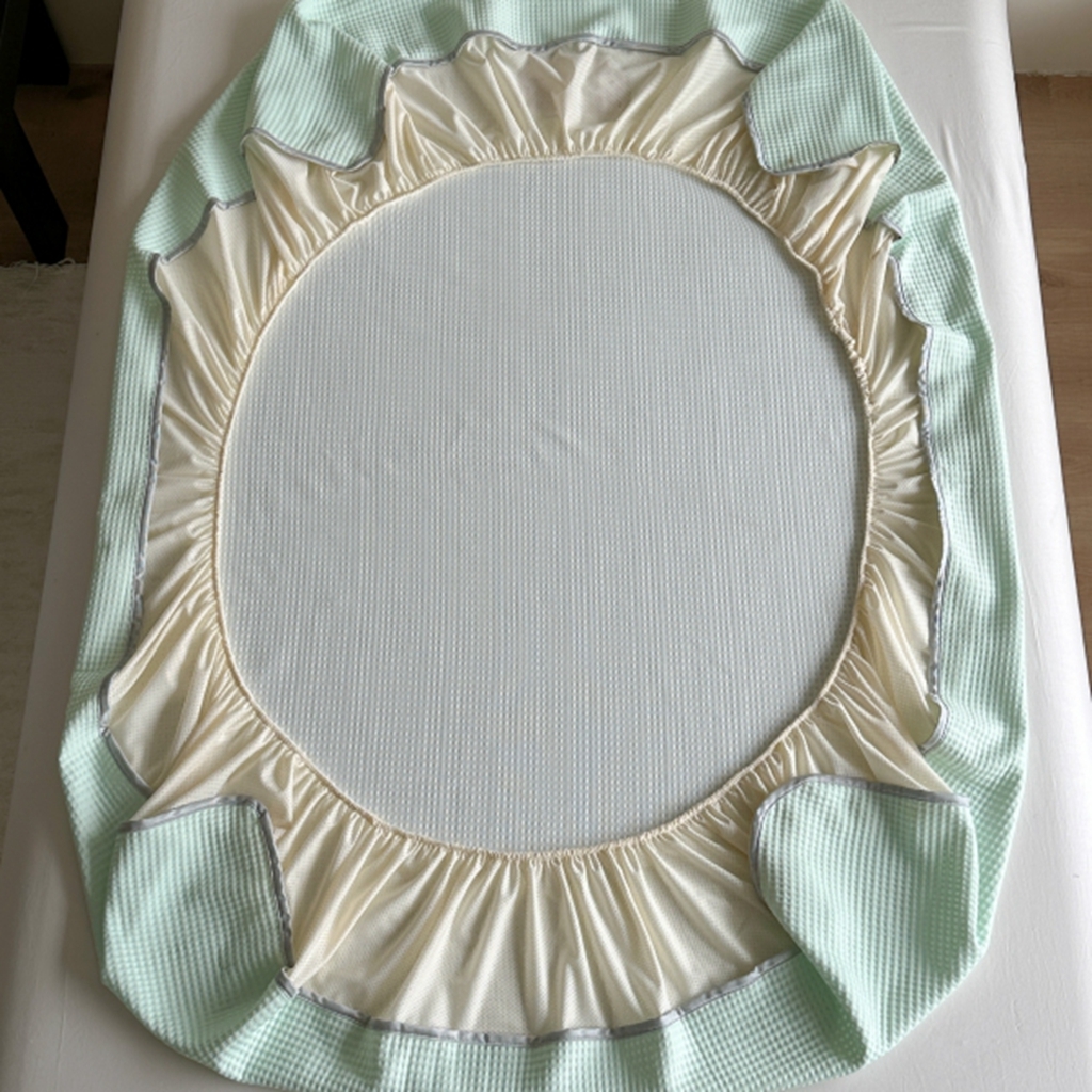 91家纺网 家纺一手货源 找家纺 柚子YOUTH 2025新款亲肤舒适冰豆豆凉感凉席席子 水果派对（床笠款）