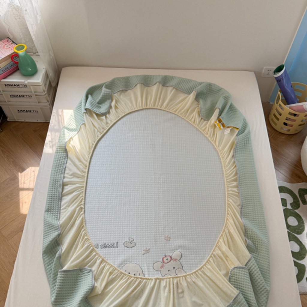 91家纺网 家纺一手货源 找家纺 柚子YOUTH 2025新款亲肤舒适冰豆豆凉感凉席席子 汪汪队（床笠款）