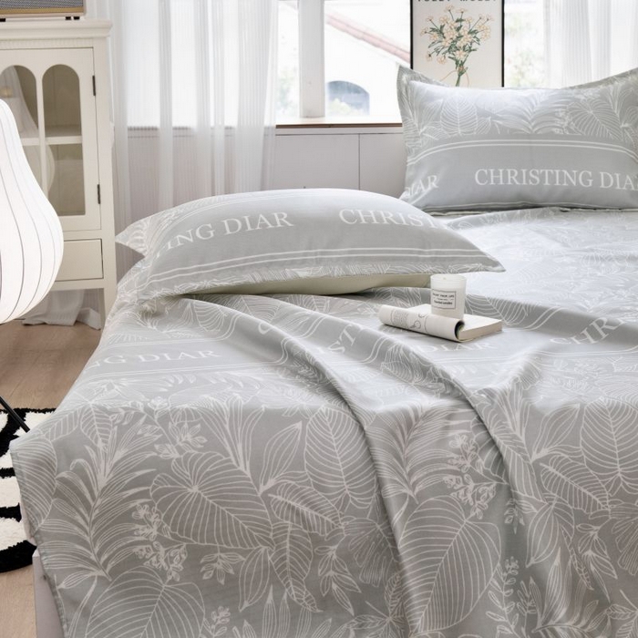 91家纺网 家纺一手货源 找家纺 乐居家纺 2025新款亲肤舒适活性印染水洗冰丝单床单 芳菲-灰