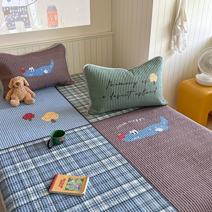 91家纺网 家纺一手货源 找家纺 柚子YOUTH 2025新款锦氨超柔果冻凉席 深蓝的鱼凉席