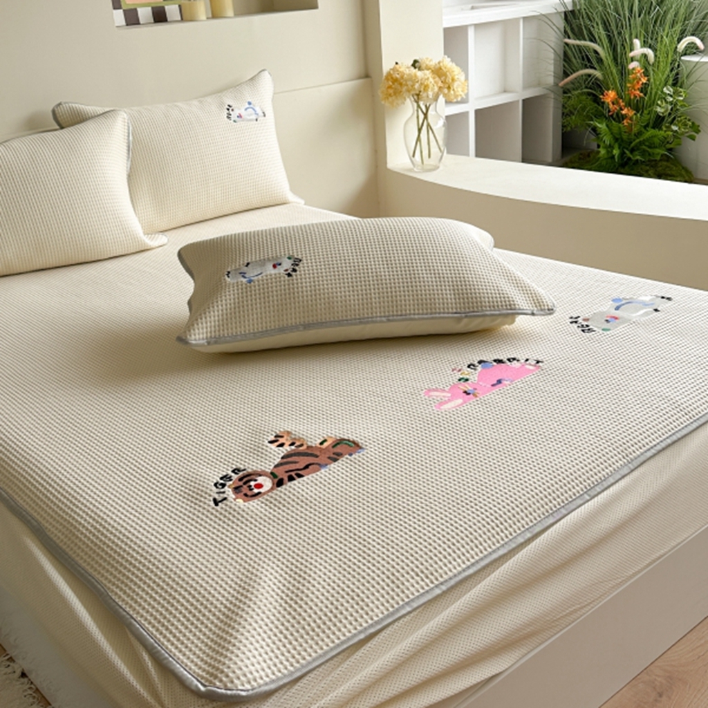 柚子YOUTH 2025新款亲肤舒适冰豆豆凉感凉席席子 慵懒时光（床笠款）