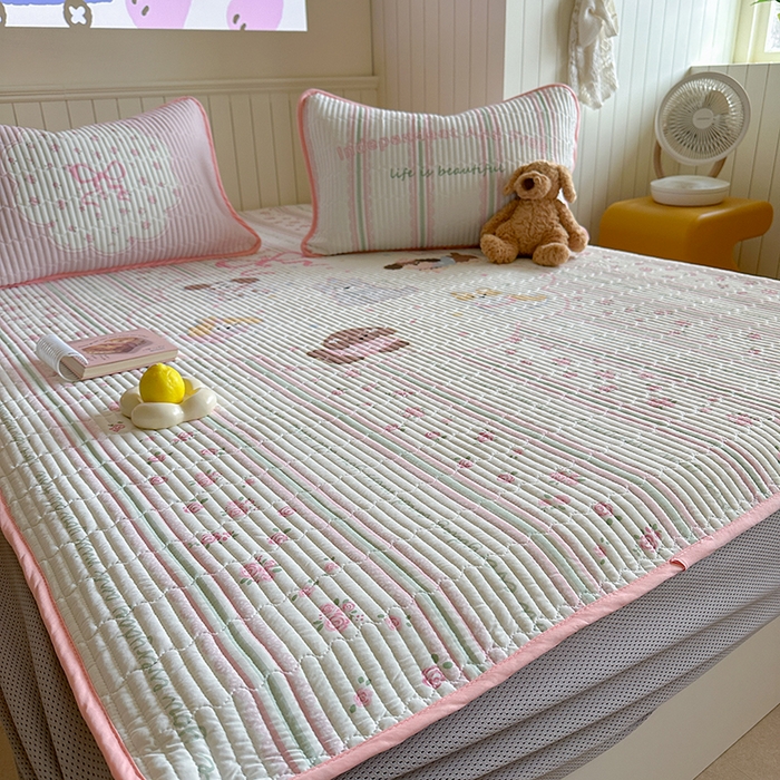 柚子YOUTH 2025新款锦氨超柔果冻凉席 玫瑰小狗凉席