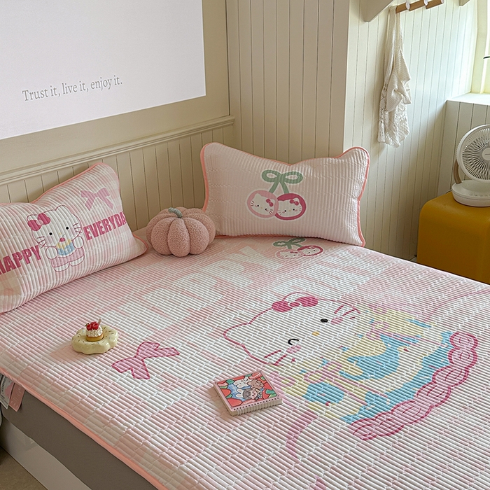 91家纺网 家纺一手货源 找家纺 柚子YOUTH 2025新款锦氨超柔果冻凉席 蛋糕猫凉席