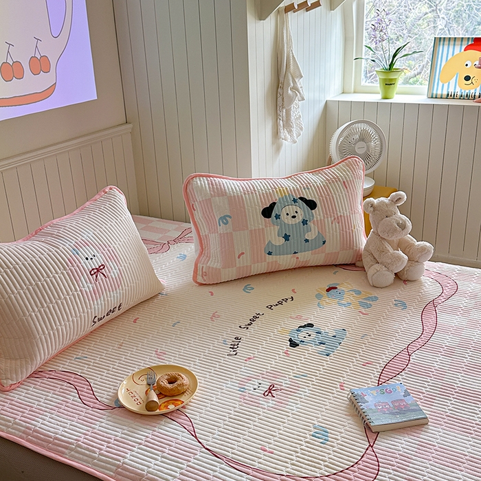 91家纺网 家纺一手货源 找家纺 柚子YOUTH 2025新款锦氨超柔果冻凉席 抱抱狗凉席