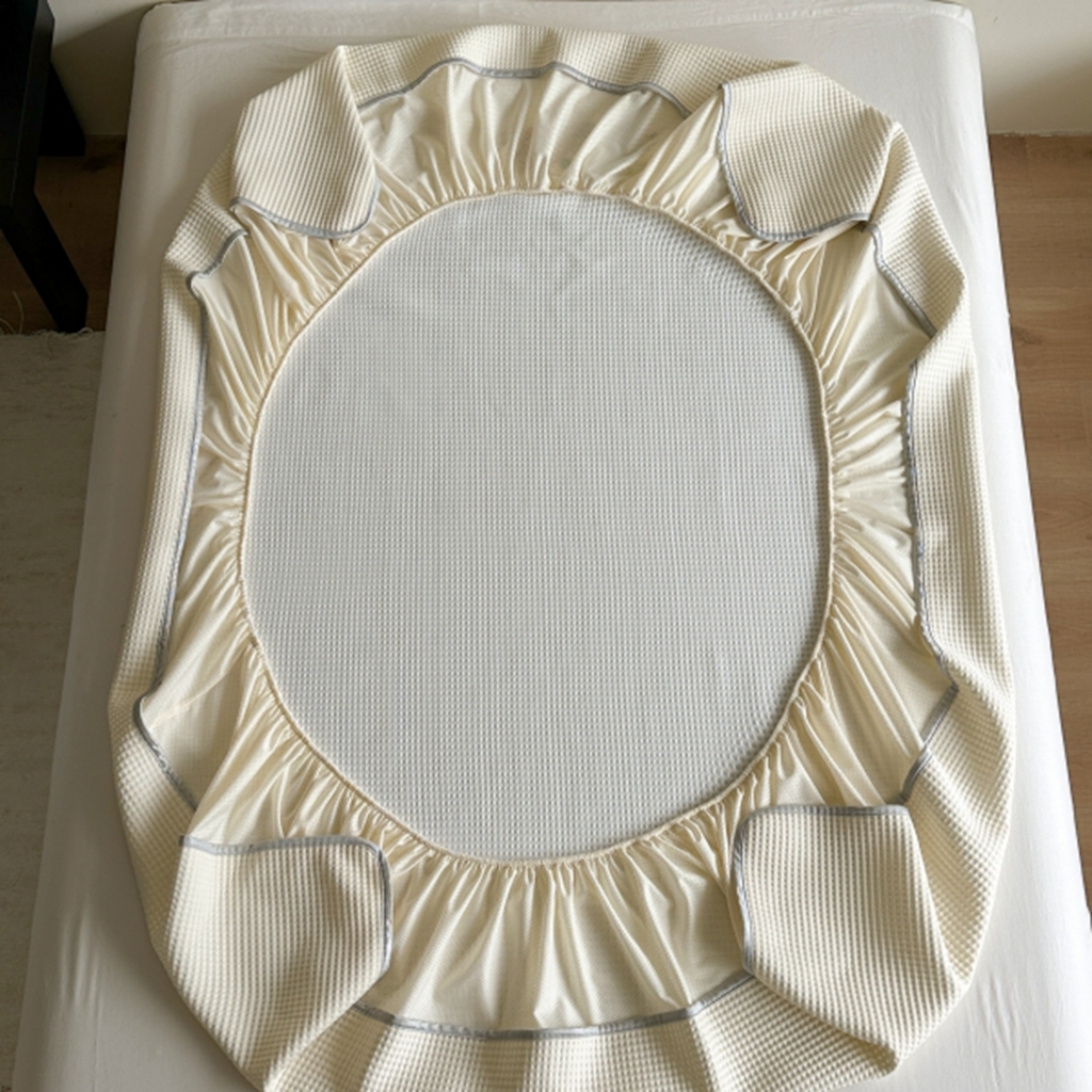 91家纺网 家纺一手货源 找家纺 柚子YOUTH 2025新款亲肤舒适冰豆豆凉感凉席席子 慵懒时光（床笠款）