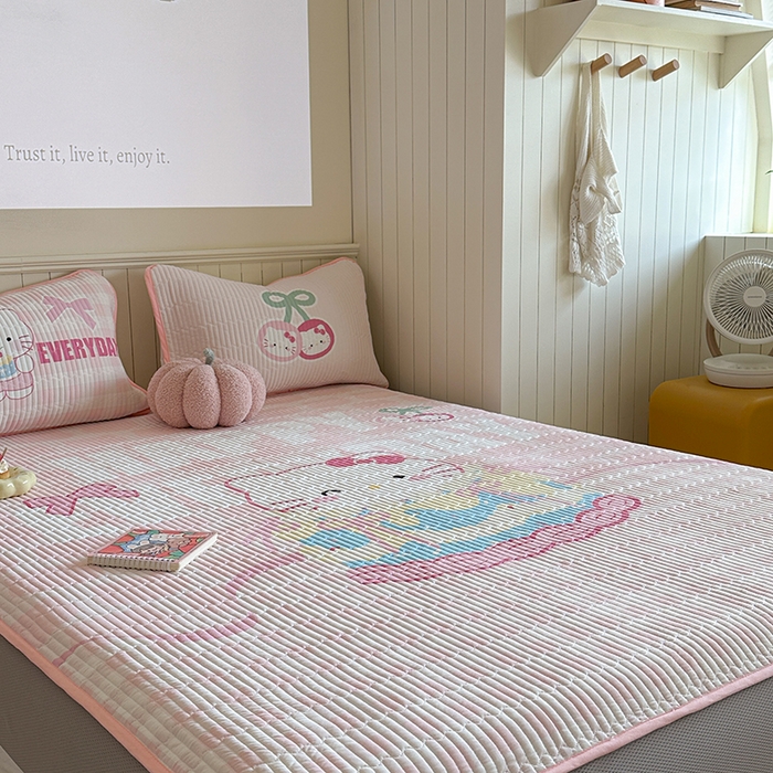 91家纺网 家纺一手货源 找家纺 柚子YOUTH 2025新款锦氨超柔果冻凉席 蛋糕猫凉席