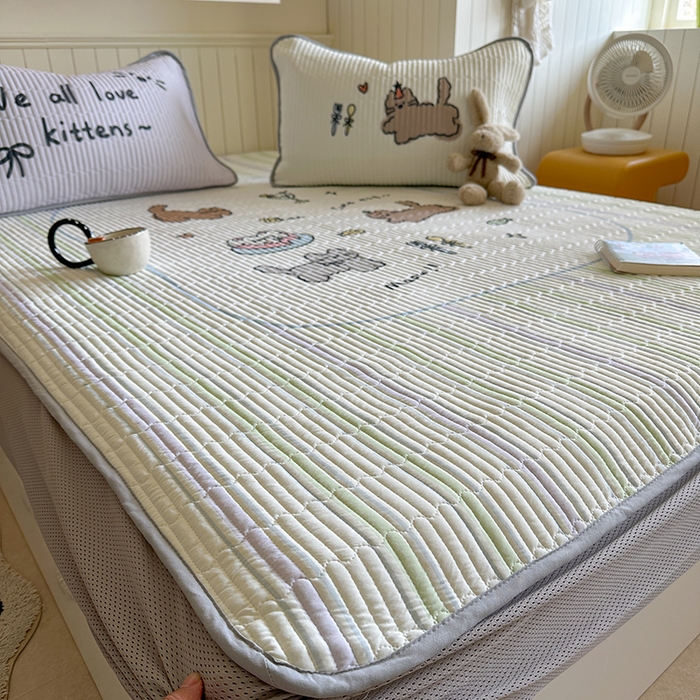 柚子YOUTH 2025新款锦氨超柔果冻凉席 小猫春游凉席