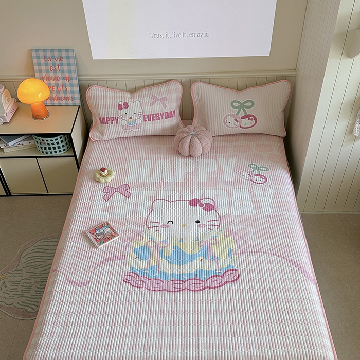 91家纺网 家纺一手货源 找家纺 柚子YOUTH 2025新款锦氨超柔果冻凉席 蛋糕猫凉席