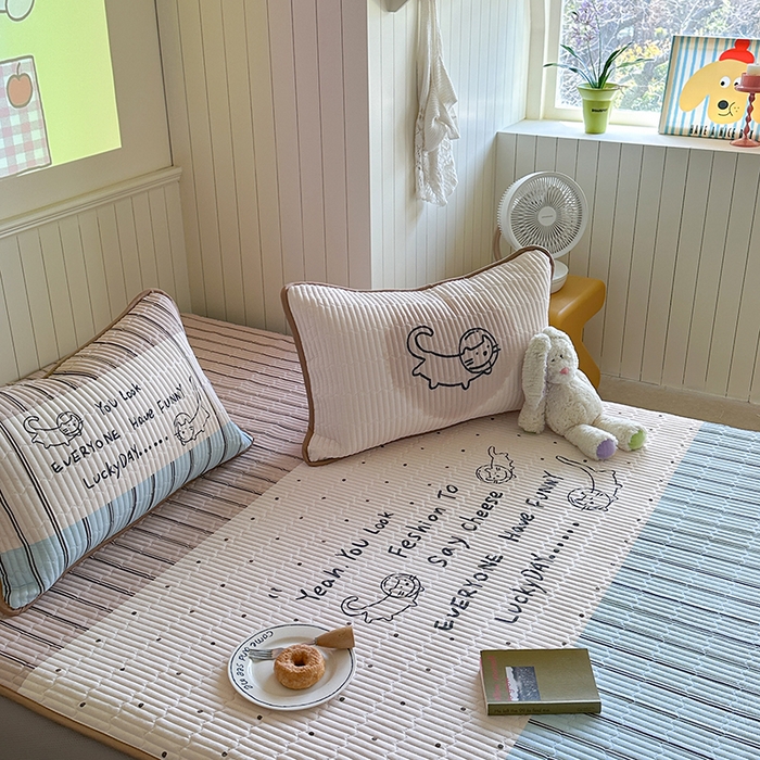 91家纺网 家纺一手货源 找家纺 柚子YOUTH 2025新款锦氨超柔果冻凉席 太空猫凉席