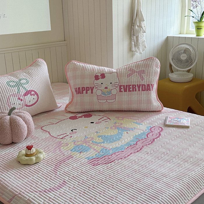 91家纺网 家纺一手货源 找家纺 柚子YOUTH 2025新款锦氨超柔果冻凉席 蛋糕猫凉席