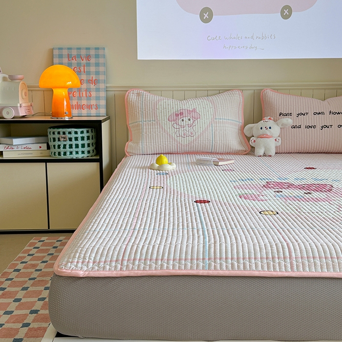 91家纺网 家纺一手货源 找家纺 柚子YOUTH 2025新款锦氨超柔果冻凉席 草莓蒂凉席