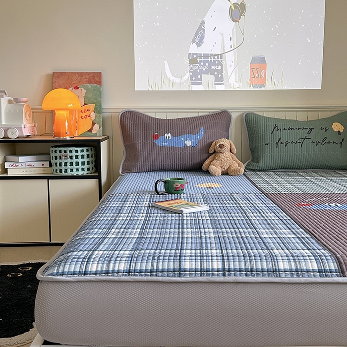 91家纺网 家纺一手货源 找家纺 柚子YOUTH 2025新款锦氨超柔果冻凉席 深蓝的鱼凉席