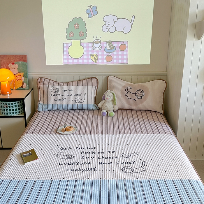 91家纺网 家纺一手货源 找家纺 柚子YOUTH 2025新款锦氨超柔果冻凉席 太空猫凉席