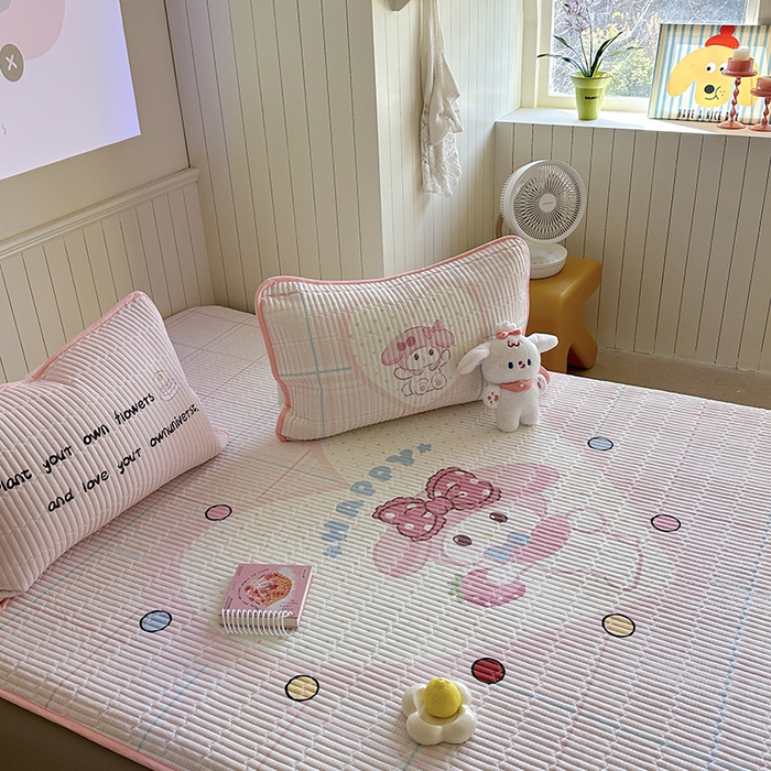 91家纺网 家纺一手货源 找家纺 柚子YOUTH 2025新款锦氨超柔果冻凉席 草莓蒂凉席