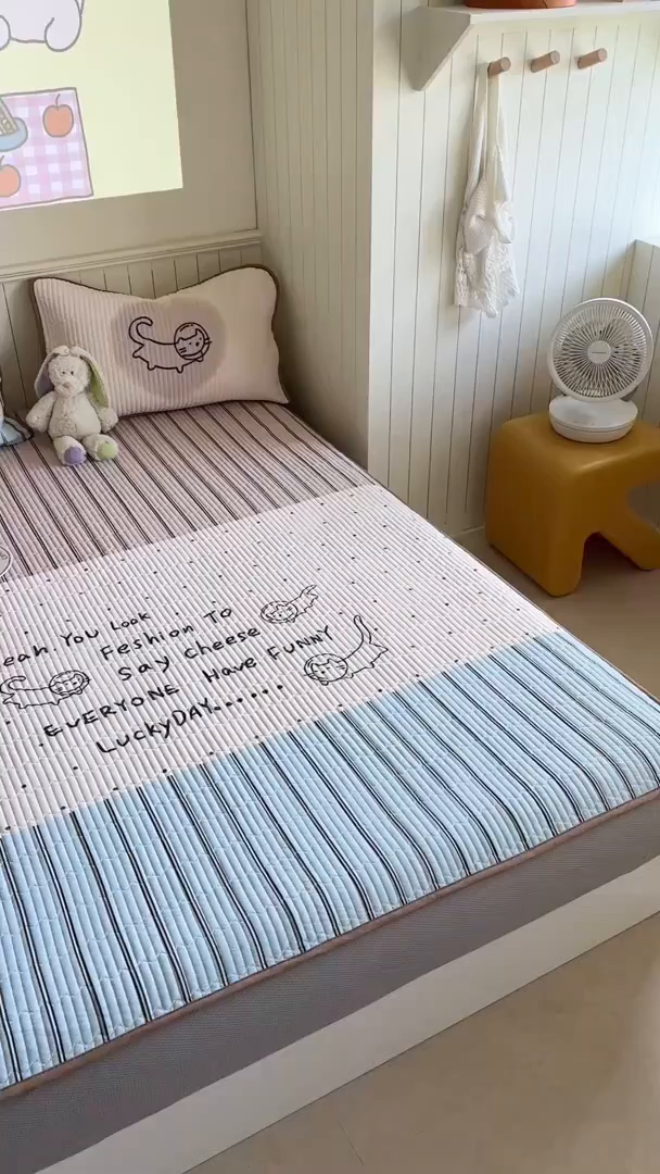 91家纺网 家纺一手货源 找家纺 柚子YOUTH 2025新款锦氨超柔果冻凉席 太空猫凉席