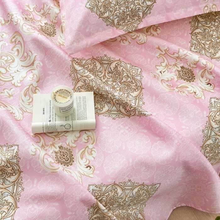 91家纺网 家纺一手货源 找家纺 乐居家纺 2025新款亲肤舒适活性印染水洗冰丝单床单 空谷幽兰-粉