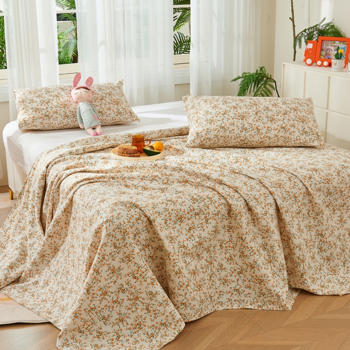 91家纺网 家纺一手货源 找家纺 2025夏季新款热门原棉老粗布床单床单单件凉席席子-系列一 锦绣花舞