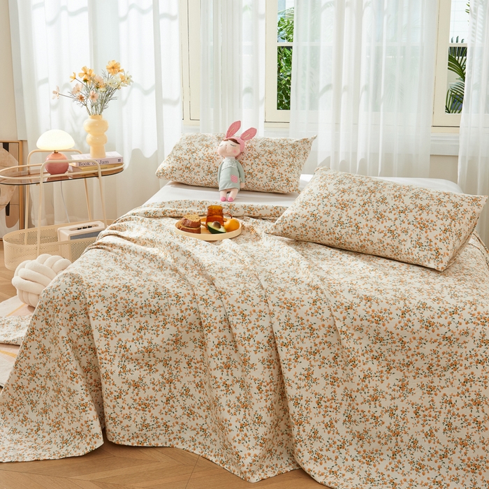 91家纺网 家纺一手货源 找家纺 2025夏季新款热门原棉老粗布床单床单单件凉席席子-系列一 锦绣花舞