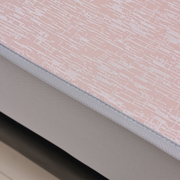 91家纺网 家纺一手货源 找家纺 芯诗曼家纺 2025新款三明治凉感丝提花冰丝席凉席三件套 莫兰-粉床笠款