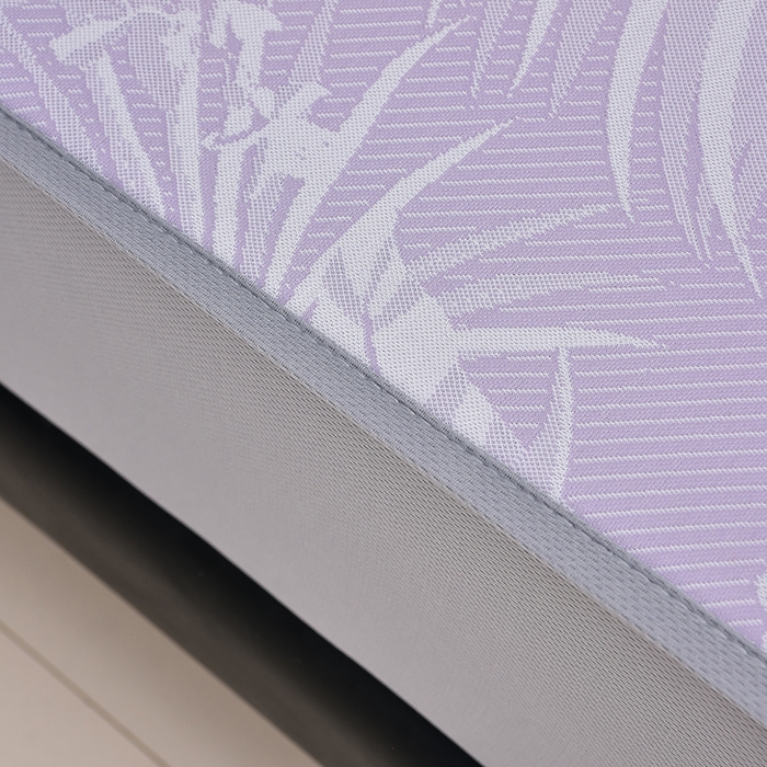 91家纺网 家纺一手货源 找家纺 芯诗曼家纺 2025新款三明治凉感丝提花冰丝席凉席三件套 叶语恋-紫床笠款