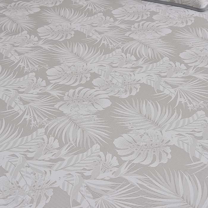 91家纺网 家纺一手货源 找家纺 芯诗曼家纺 2025新款三明治凉感丝提花冰丝席凉席三件套 叶语恋-咖床笠款