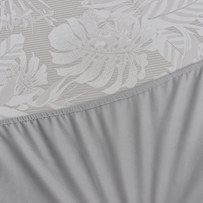 91家纺网 家纺一手货源 找家纺 芯诗曼家纺 2025新款三明治凉感丝提花冰丝席凉席三件套 叶语恋-咖床笠款