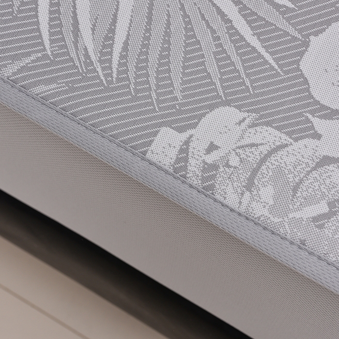 91家纺网 家纺一手货源 找家纺 芯诗曼家纺 2025新款三明治凉感丝提花冰丝席凉席三件套 叶语恋-灰床笠款