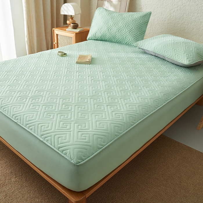 91家纺网 家纺一手货源 找家纺 （总）鑫琪莱家纺 2025新款水洗棉绗绣夹棉床笠