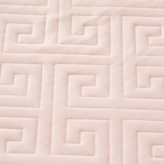 91家纺网 家纺一手货源 找家纺 鑫琪莱家纺 2026新款水洗棉绗绣夹棉床笠 夹棉床笠-粉玉