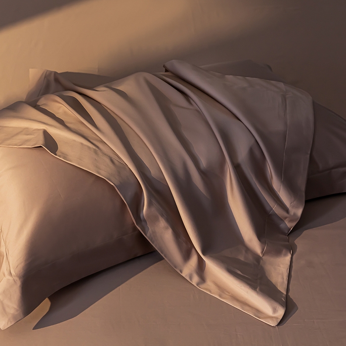 91家纺网 家纺一手货源 找家纺 轩和 2024新款70支埃及匹马棉纯色四件套床笠床单款5个尺寸不断货 山茶色