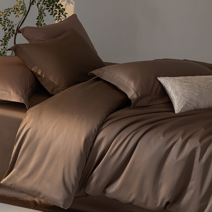 91家纺网 家纺一手货源 找家纺 轩和 2024新款70支埃及匹马棉纯色四件套床笠床单款5个尺寸不断货 谷香棕