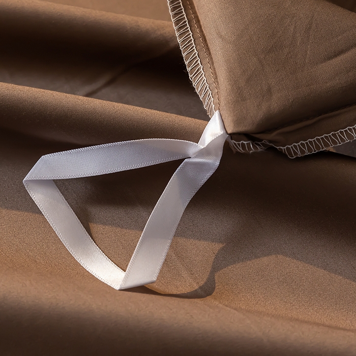 91家纺网 家纺一手货源 找家纺 轩和 2024新款70支埃及匹马棉纯色四件套床笠床单款5个尺寸不断货 谷香棕