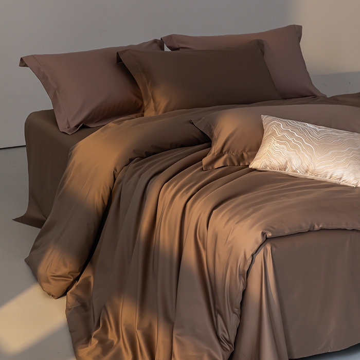 91家纺网 家纺一手货源 找家纺 轩和 2024新款70支埃及匹马棉纯色四件套床笠床单款5个尺寸不断货 谷香棕