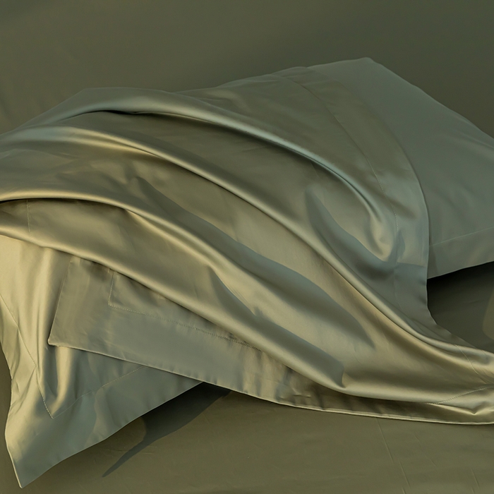 91家纺网 家纺一手货源 找家纺 轩和 2024新款70支埃及匹马棉纯色四件套床笠床单款5个尺寸不断货 迷雾绿