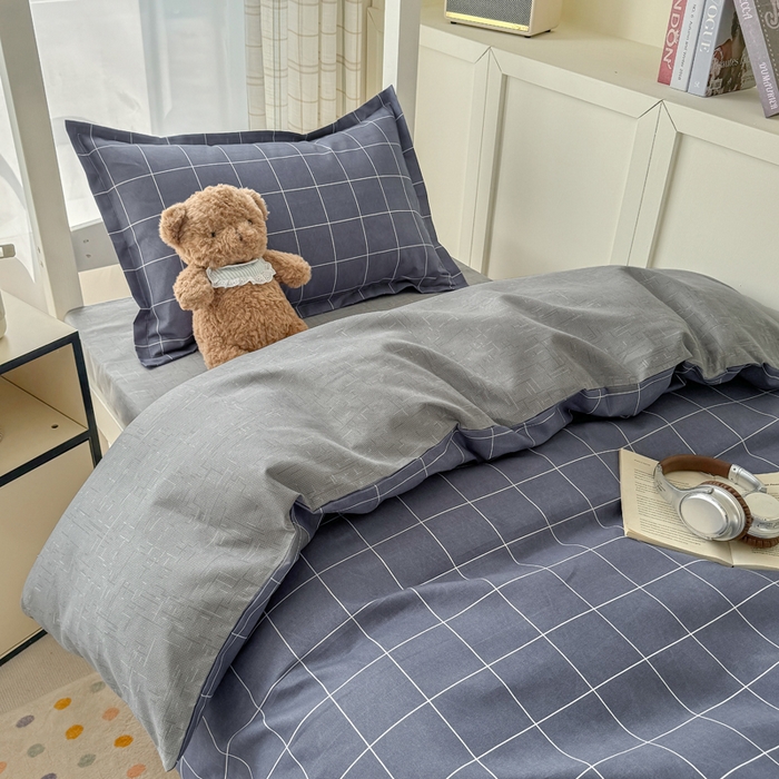 91家纺网 家纺一手货源 找家纺 （总）鑫宇 2025新款磨毛130g加厚学生宿舍三件套床单床笠款学生上下铺六件套