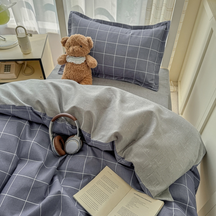 91家纺网 家纺一手货源 找家纺 （总）鑫宇 2025新款磨毛130g加厚学生宿舍三件套床单床笠款学生上下铺六件套