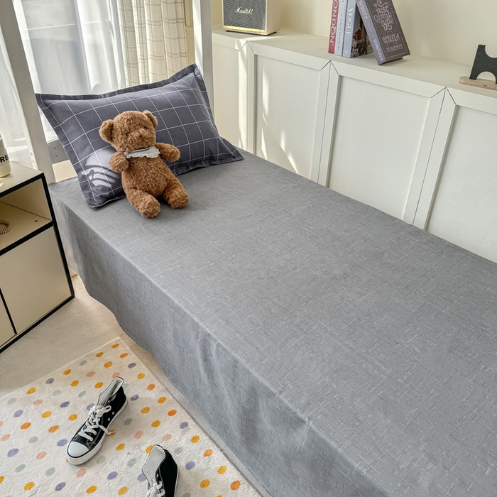 91家纺网 家纺一手货源 找家纺 （总）鑫宇 2025新款磨毛130g加厚学生宿舍三件套床单床笠款学生上下铺六件套