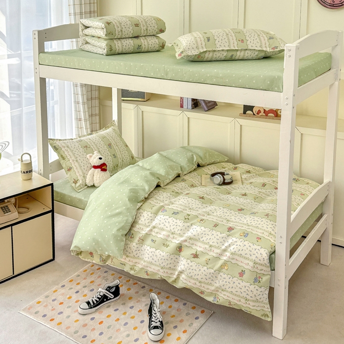 91家纺网 家纺一手货源 找家纺 （总）鑫宇 2025新款磨毛130g加厚学生宿舍三件套床单床笠款学生上下铺六件套