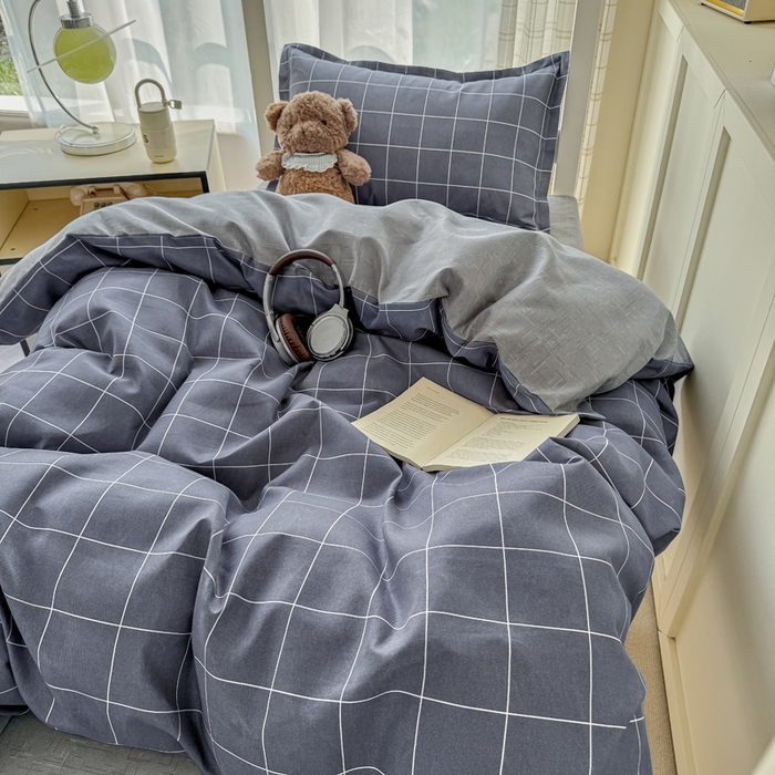 91家纺网 家纺一手货源 找家纺 鑫宇 2025新款磨毛130g加厚学生宿舍三件套床单床笠款学生上下铺六件套 安格利