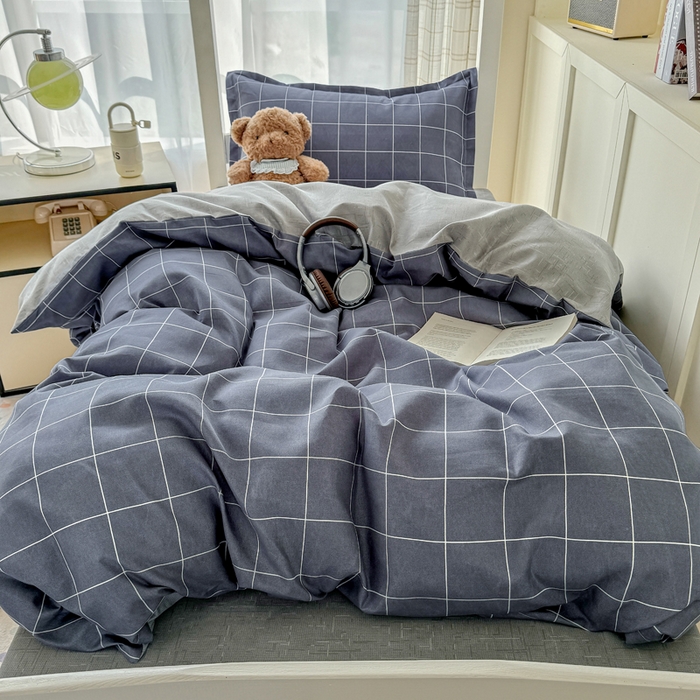 91家纺网 家纺一手货源 找家纺 鑫宇 2025新款磨毛130g加厚学生宿舍三件套床单床笠款学生上下铺六件套 安格利