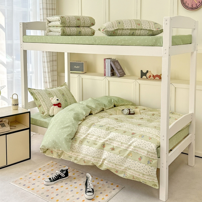 鑫宇 2025新款磨毛130g加厚学生宿舍三件套床单床笠款学生上下铺六件套 采薇