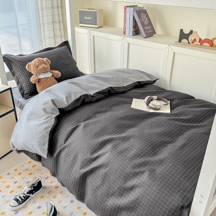 91家纺网 家纺一手货源 找家纺 鑫宇 2025新款磨毛130g加厚学生宿舍三件套床单床笠款学生上下铺六件套 轨迹